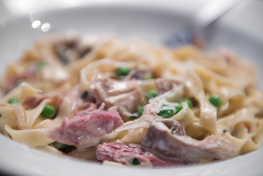 Pasta with Oyster Mushrooms and Smoked Ham Hock Langdon Cook